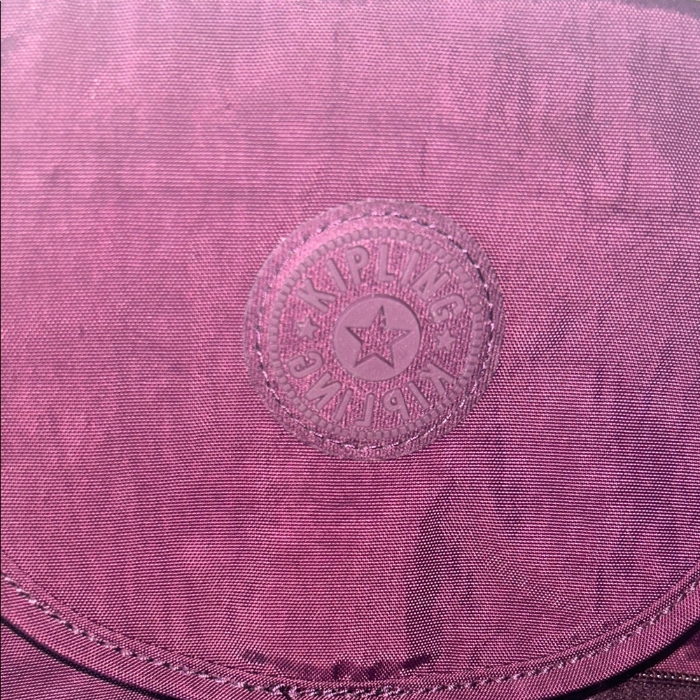 Kipling Queenie Burgundy Backpack with Keychain - Picture 15 of 16
